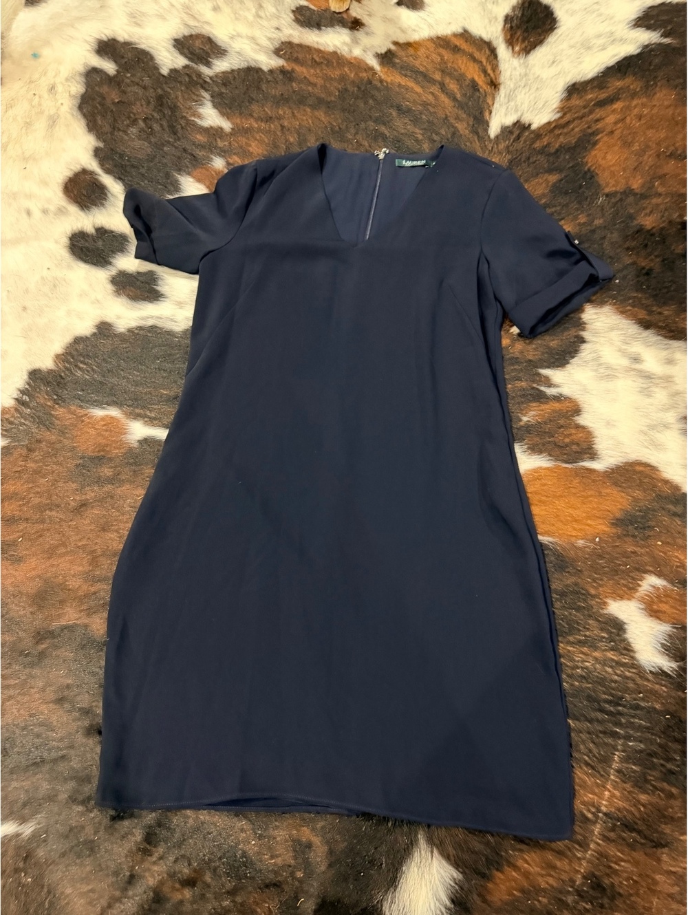 Lauren Ralph Lauren Navy Blue Short Sleeve Dress Size 6
